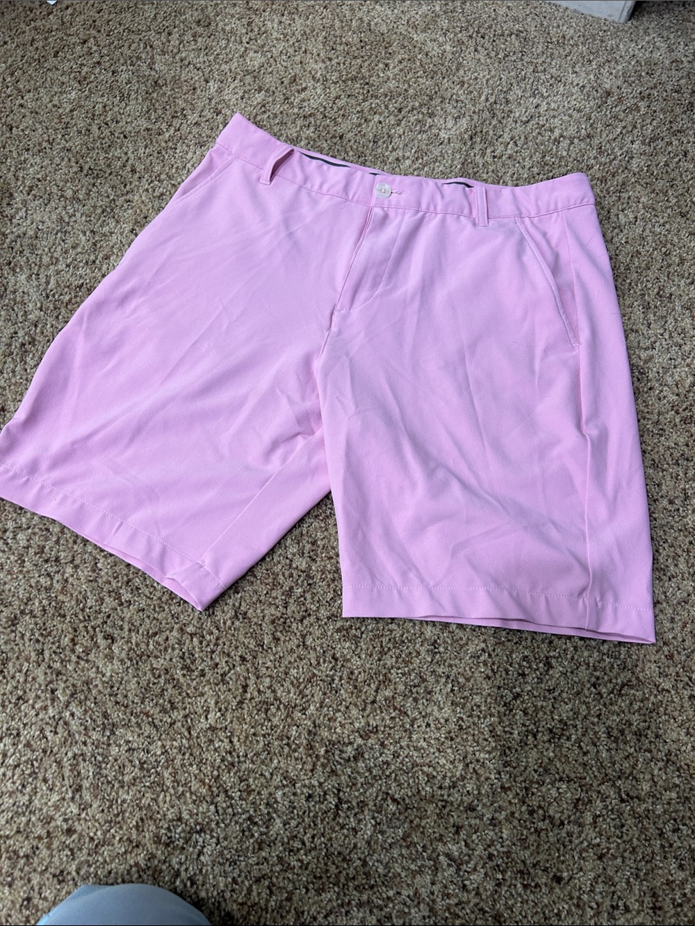 Puma Men's Light Pink Flat Front Golf Shorts